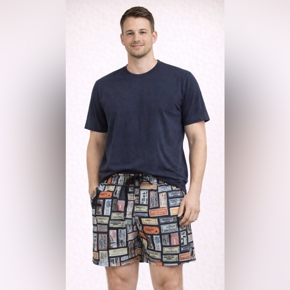 Men’s Columbia swim trunks shorts fishing theme